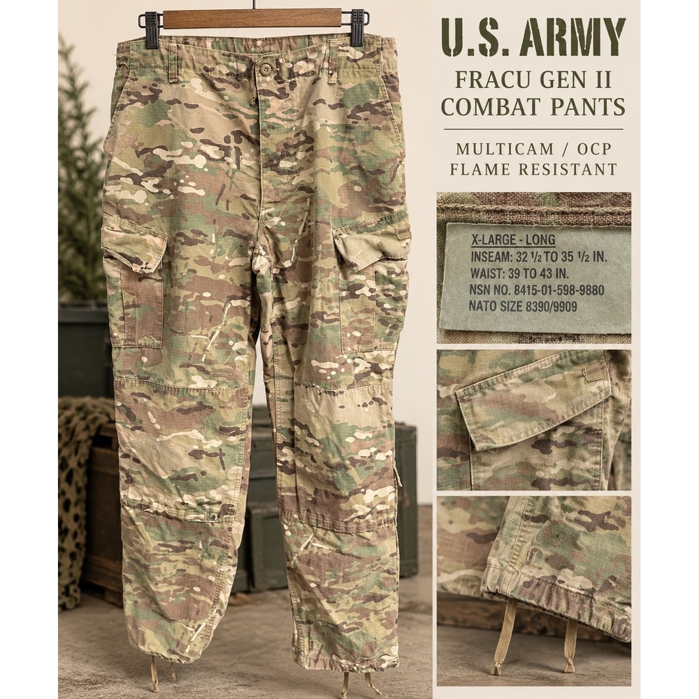 US Army FRACU Gen II Combat Pants OCP Multicam XL Long Flame Resistant
